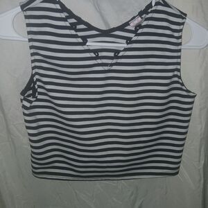 Elegant Black and White Striped Tank Top